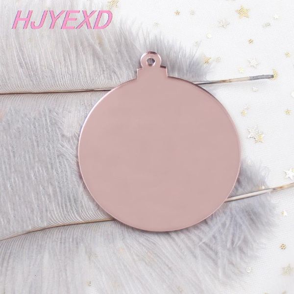 

blank baubles 76mm acrylic /101mm keychainscutout clear rose mirror christmas ball tags 3inches 4inches-ac1106, Silver
