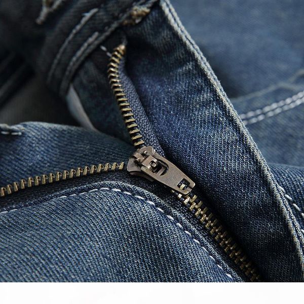 

silentsea men jeans straight casual scratched slim fit male jeans man stretch denim pants trousers classic cowboy pants, Blue