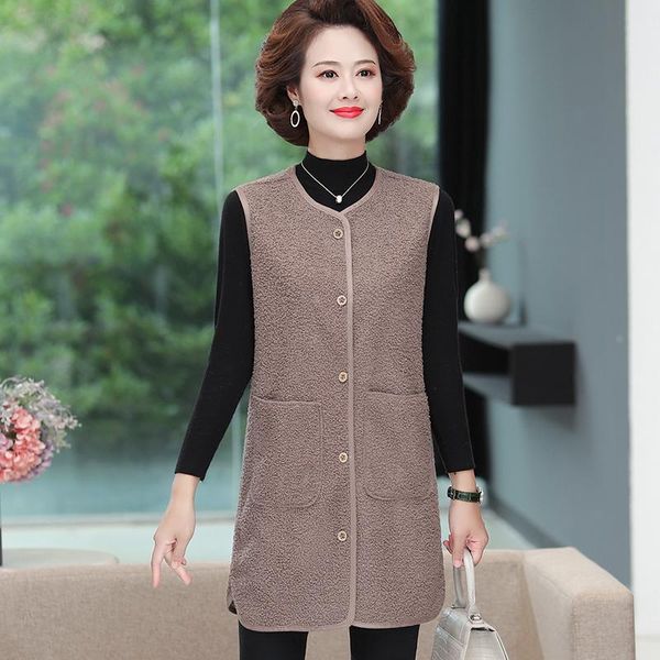 

women's vests winter warm sleeveless vest women long female waistcoat jacket coat fleece fur, Black;white