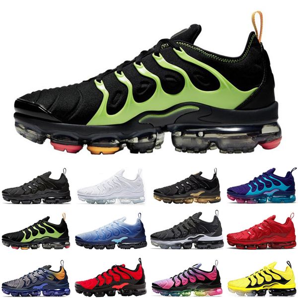 

2020 tn plus neon men women running shoes triple black be true sunset rainbow athletic mens womens trainers sports sneakers runners