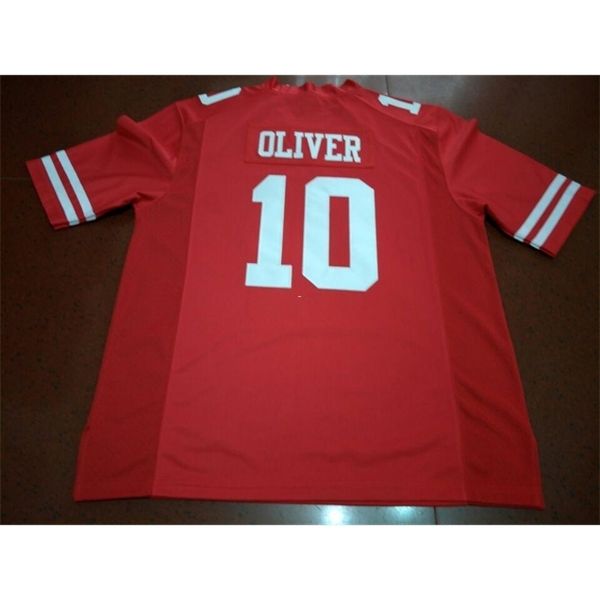 

3740 houstonn cougars ed oliver #10 real full embroidery college jersey size s-4xl or custom any name or number jersey, Black