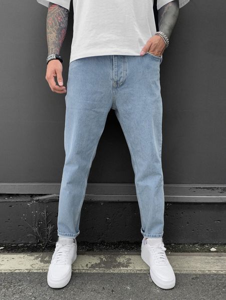 

men washed slant pockets tapered jeans 65xy#, Blue