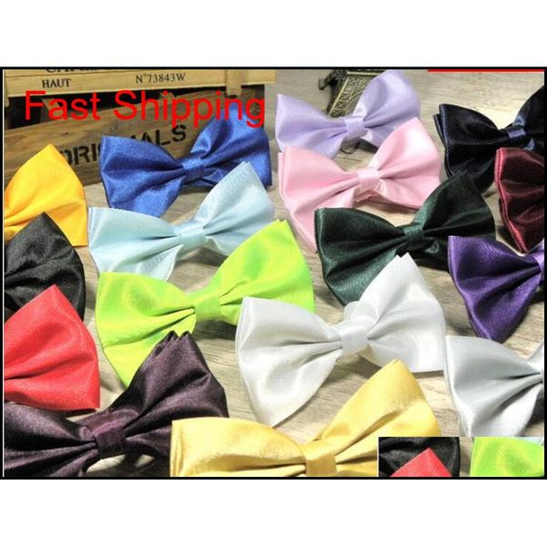 

2016 new ale fashion silk bow ties for solid color tie men formed a human light satin polyester leisur qyllug new_dhbest, Black;gray
