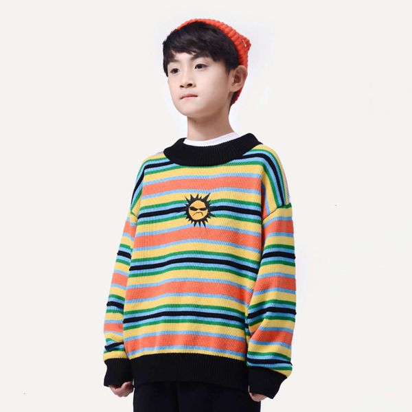 

tide new boys' hop brand dk hip colorful striped sweater in autumn 2020 835t, Blue
