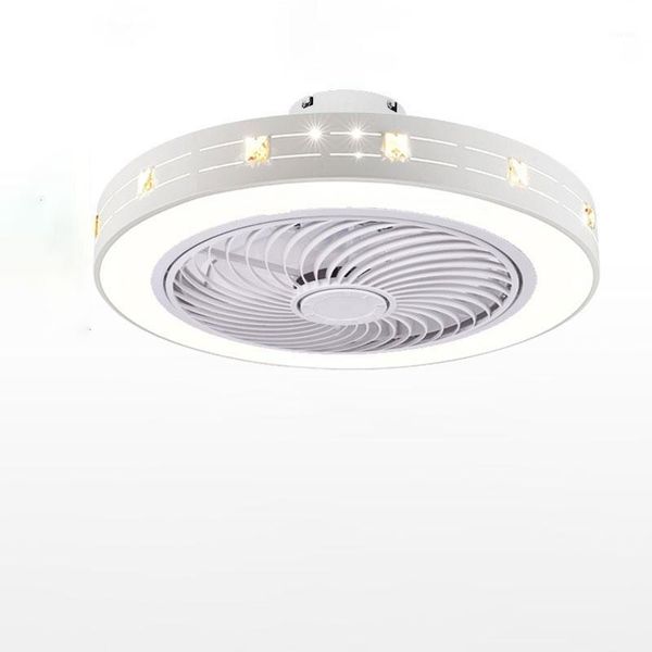 

electric fans modern ceiling with lights white painted iron acrylic led fan light dimmable bedroom living room lamp remote control1