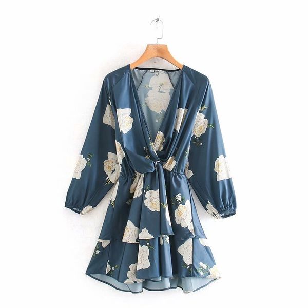 

wear the new fall floral decor dress of fsa9255, Black;gray