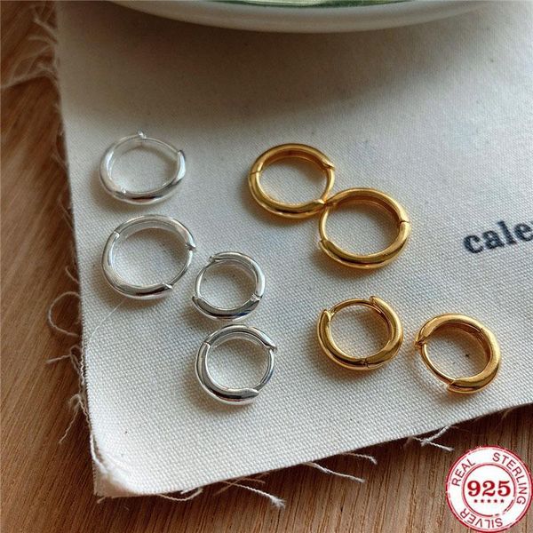 

stud yikuf88 sterling 925 silver women earrings japanese and korean version of circle female, Golden;silver