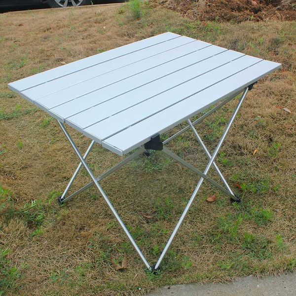 

portable aluminum camping folding table with net pocket for outdoor camping & picnic