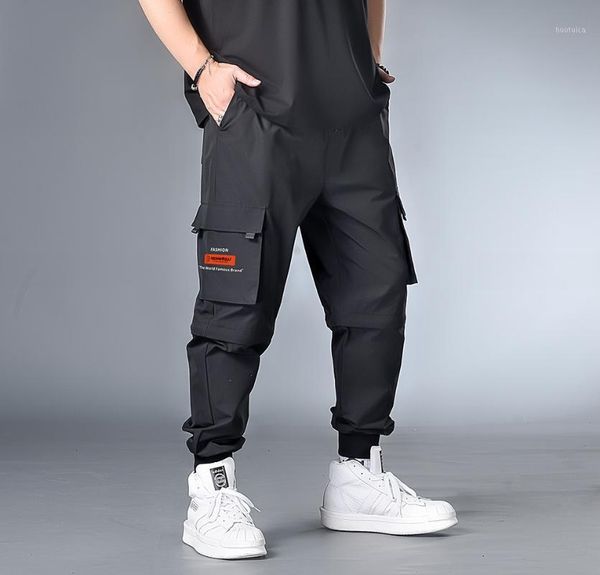 

plus 7xl 6xl xxxxl cargo harem pants 2020 spring funny streetwear japanese hip hop mens sweatpants casual pockets men joggers1, Black