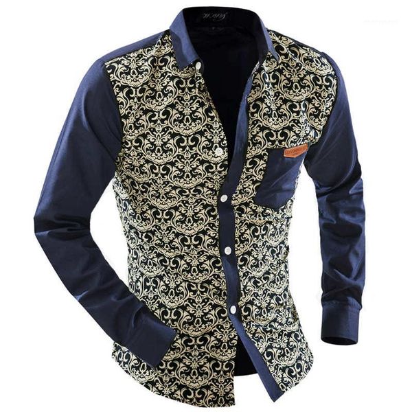 

wholesale- mens floral shirts hawaiian shirt camisa social long sleeve casual designer shirts man 2016 slim fit men clothing chemises homme1, White;black