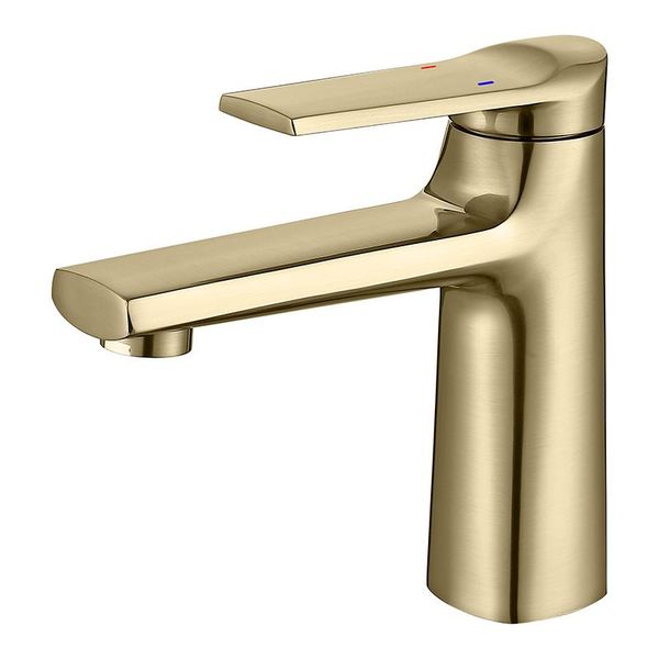 

bathroom sink faucets brushed gold brass faucet cold water basin mixer single handle hole quality