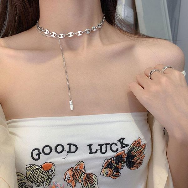 

s925 sterling silver necklace for women pig nose necklace light luxury simple retro clavicle chain jewelry wholesale