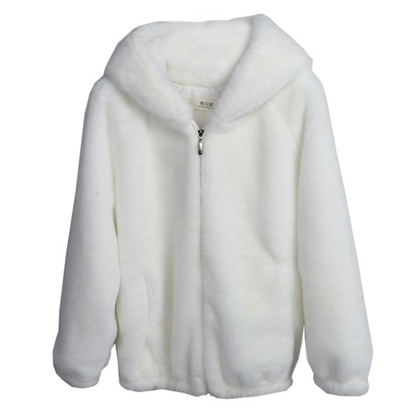 

2020 new female winter vison cashmere warm jacket with hood thick fur coat, Black