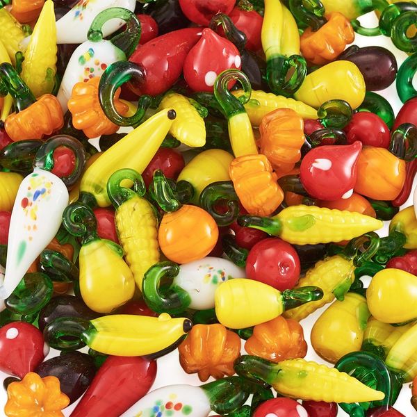 

pandahall 20pcs mixed handmade lampwork beads for jewelry making diy size about 10.515mm in diameter 2234.5mm long hole 3mm