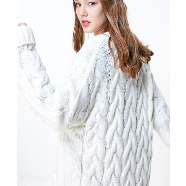 

only autumn winter women's loose fit pure color knit sweater cardigan | 11933b507 201202, White;black