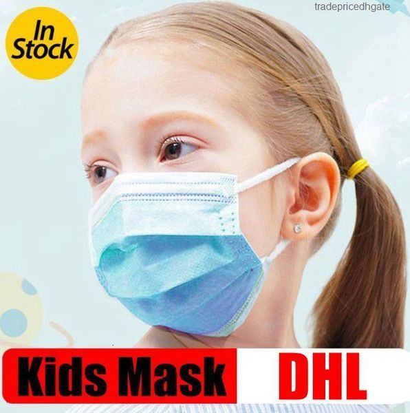 

layers disposable 3 kids blue cotton mouth child face masks non-woven anti-dust boy mask
