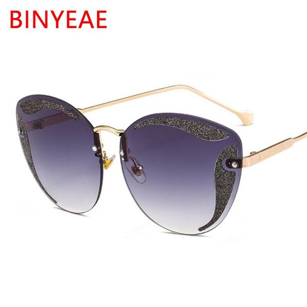 

sunglasses embellished glitter cat eye lady designer shades m fashion big rimless oculos feminino, White;black