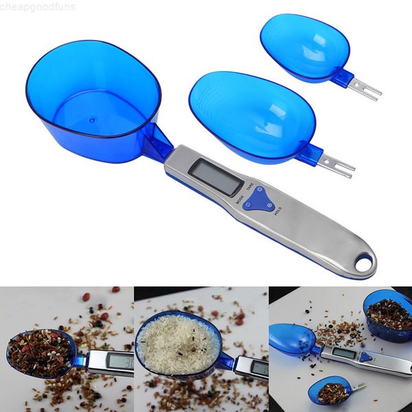 

500g/0.1g portable led electronic scales spoon food diet postal blue kitchen digital scale measuring tool