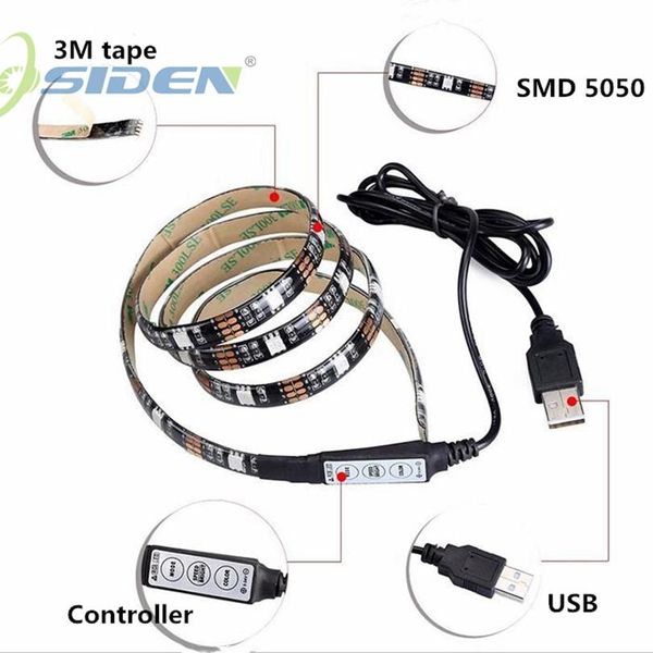 

osiden 5v светодиодные ленты usb 5050smd rgb led газа водонепроницаемый или нет водонепроницаемый 60leds m 0,5м 1м 2м 4м 5м для кпт jllbhd l