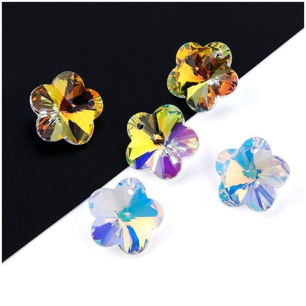 

18mm crystal flower beads glass 6744 flower pendant crystal charms rhinestone for earring necklace diy jewelry accessori jlllat