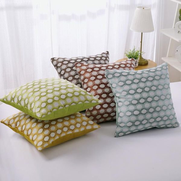 

single side yarn-dyed fashion pillow cover for living room cotton linen cushion cover 45x45cm office home decorative pillowcase