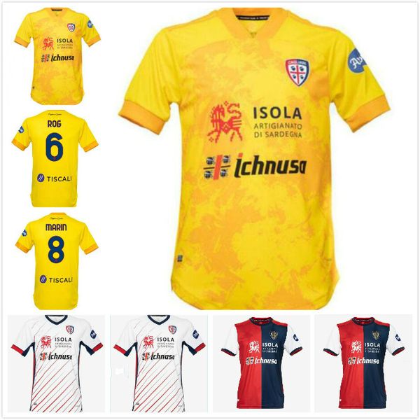 

s-2xl 20 21 cagliari calcio soccer jerseys home away joao pedro simeone 99 nainggolan 4 nandez 2020 2021 jersey pavoletti 30 football shirt, Black;yellow