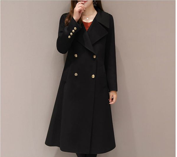 

2021 new woolen fashion new women long female winter coat plus size 6xl cashmere thick women's jackets wxf505 u1tt, Tan;black