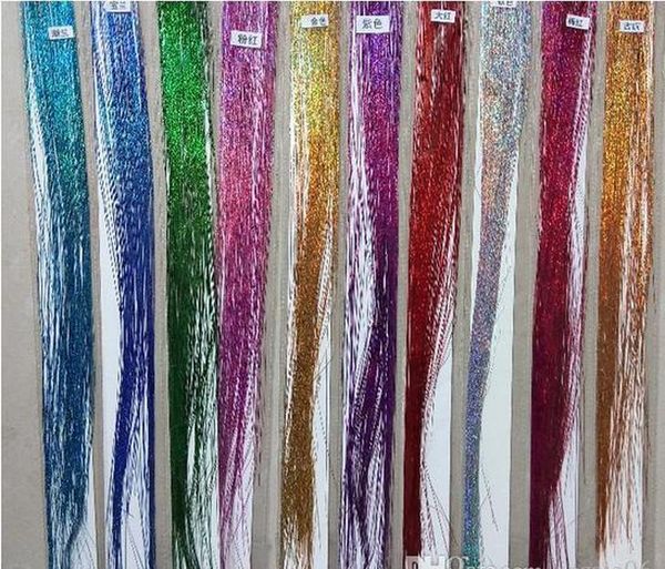 

colorful metallic glitter tinsel laser fibre hair wig hair extension accessories hairpiece clip cosplay wig wmtybf loveshop01