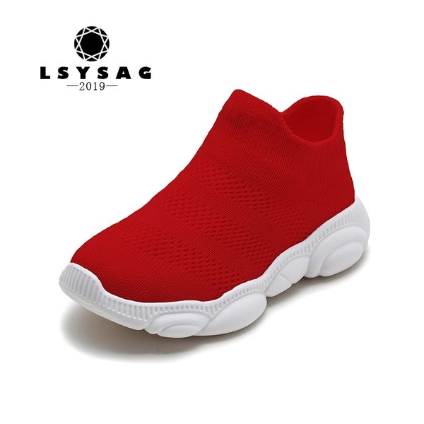 

lsysag 100% cotton kids socks shoes boys girls children's sneakers footwear trainers chaussure enfant small foot y201028, Black;red