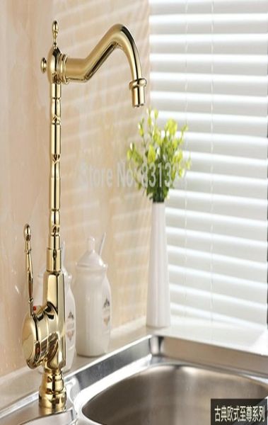 

langyo бесплатная доставка золото цвет ванной раковины смеситель смеситель роскошный кран бренды латунный кухонный кран hy 839 jllrnz garden