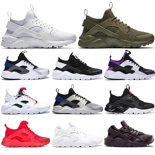 

2021 discount huarache running shoes for men women triple black pure platinum oreo red white purple chaussures mens trainers sports sneaker