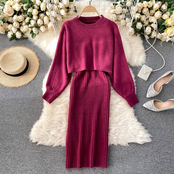 

2021 new female autumn winter mesh neck long + neckline elastic tank dress suits x1tn, Black;gray