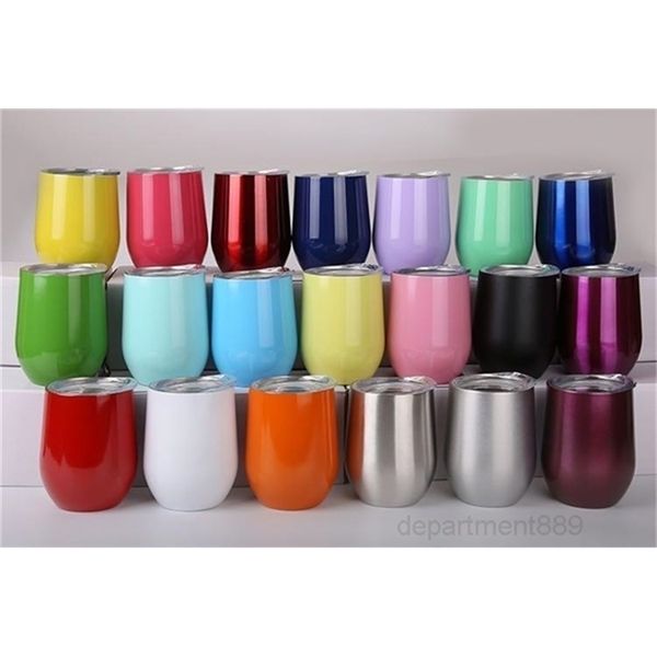 

a-12oz egg cup stainless steel tumbler double wall water bottle wine glasses beer mug kitchen bar drinkware with lid