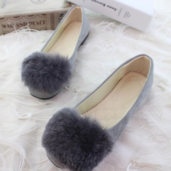 

hairy single shoes women 2021 fashion pointed shallow mouth flat fairy shoes breathable wild female large size, Black