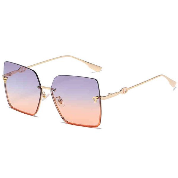 

2021 new sunglass women's anti ultraviolet polygon large frame trend sunglass fashion colorful lens, White;black