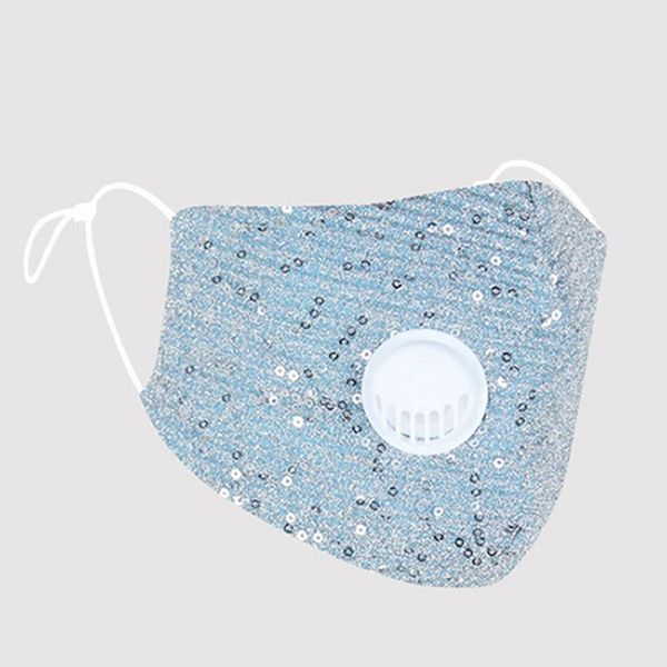 

factory fashion sequin face mask with breath valve dust-proof breathable washable pm2.5 cotton mask outdoor cycling face mask iia593