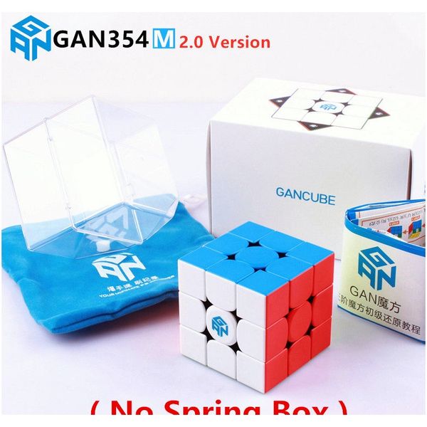 

gan354 m 3x3x3 magnetic speed ​​magic cube stickerless gan 354 профессиональные магниты головоломки скорость gan куб обучающие игрушки для м, Black;red