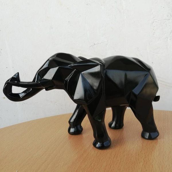 

decorative objects & figurines 2021 home decoration accessories elephant statue figurine modern abstract geometric style resin nordic animal