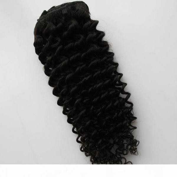 

natural black clip in hair extensions human real hair full head 70g 7pcs and 100g 7pcs 4b 4c kinky curly clip in human hair extensions, Black;brown