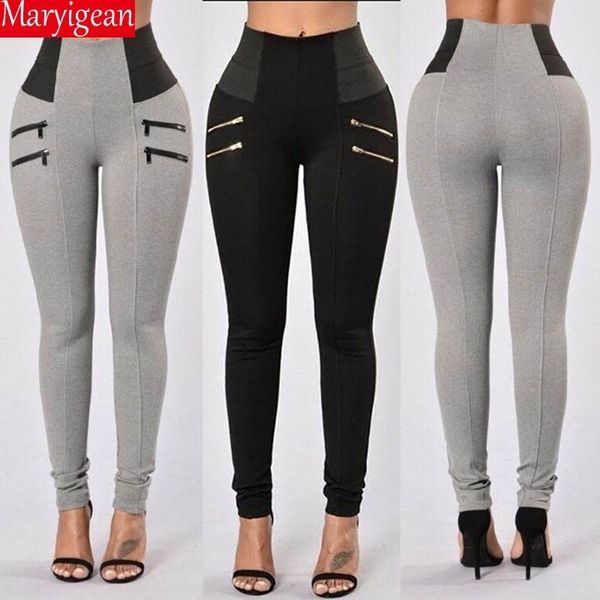 

maryigean slim fit high waist push up leggings women fashion pacthwork workout fitness legging bodybuilding female pants y200904, Black
