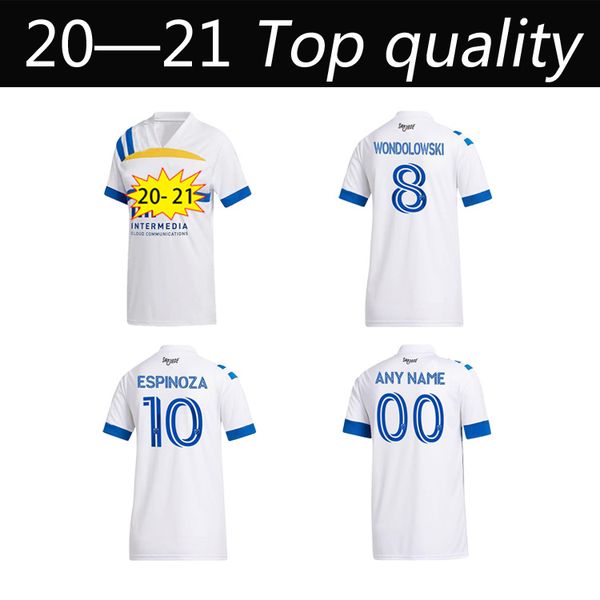 

20-21 san jose earthquakes 6 alanis 8 wondolowski 10 espinoza 14 yueill 7 eriksson thai quality soccer jerseys home away football shirt, Black;yellow