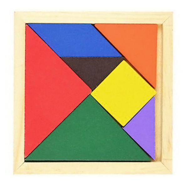 

wooden colored tangram puzzle shape cognitive intellectual development children's toys kids enlightenment toy #379