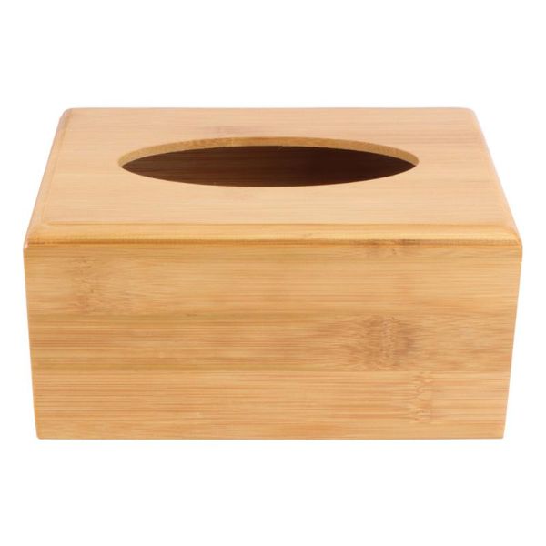 

1Pc Wooden Simple Napkin Holder Creative Tissue Box Home Storage Box Khaki
