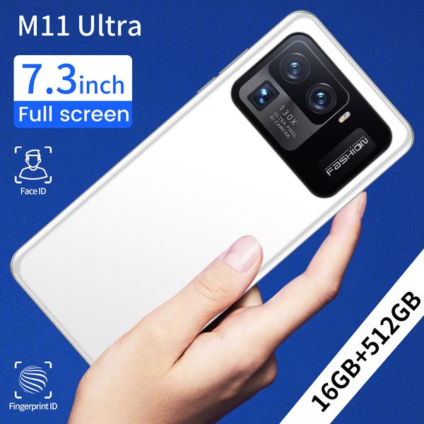 Sıcak Newstyle M11ULTRA Global Version Orijinal Android Telefonlar Smartphone 7.3 inç Cep Telefonu Çift SIM Kamera 5G 4G Hücre Mobil Akıllı Telefon Yüz ID Kilitli