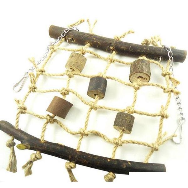 

2017 new good quality birds hemp rope climbing net pet parrot chew toy hanging swing lad qyljxg toys2010