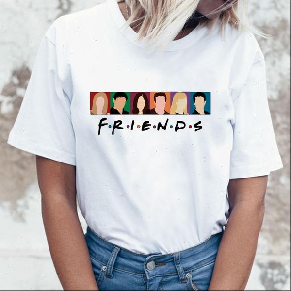 

womens new tee shirt friends prints fashion loose large size womens t shirt casual female white t shirt