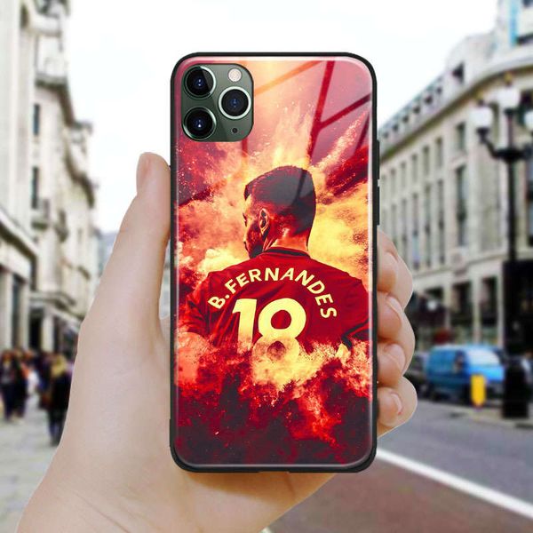 

bruno fernandes art design glass soft silicone phone case cover shell for iphone se 6s 7 8 plus x xr xs 11 12 mini pro max