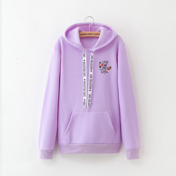 

flowers harajuku casual sweatshirt winter fleece pink pullover loose women's hoodie pocket thickening women's new xxxl1, Black