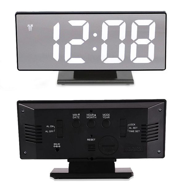 

digital alarm clock led mirror electronic clock large lcd display digital table clocks with temperature calendar q bbyuem