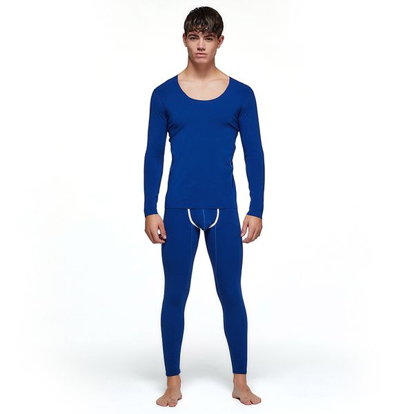 

men's pure color underwear suit warm thin velvet winter new, Black;white